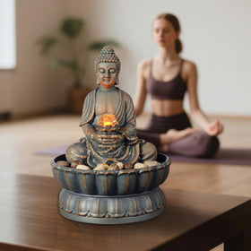 Kalona Buddha fountain makes a unique home or office gift.