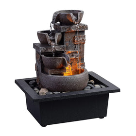 Kalona Decor Desktop Fountain built-in pump and water flow in action.