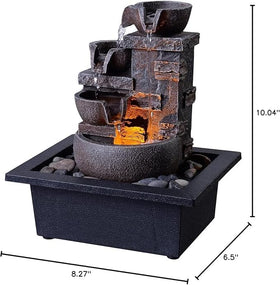 Kalona Decor Desktop Fountain resin close-up showing durable construction.