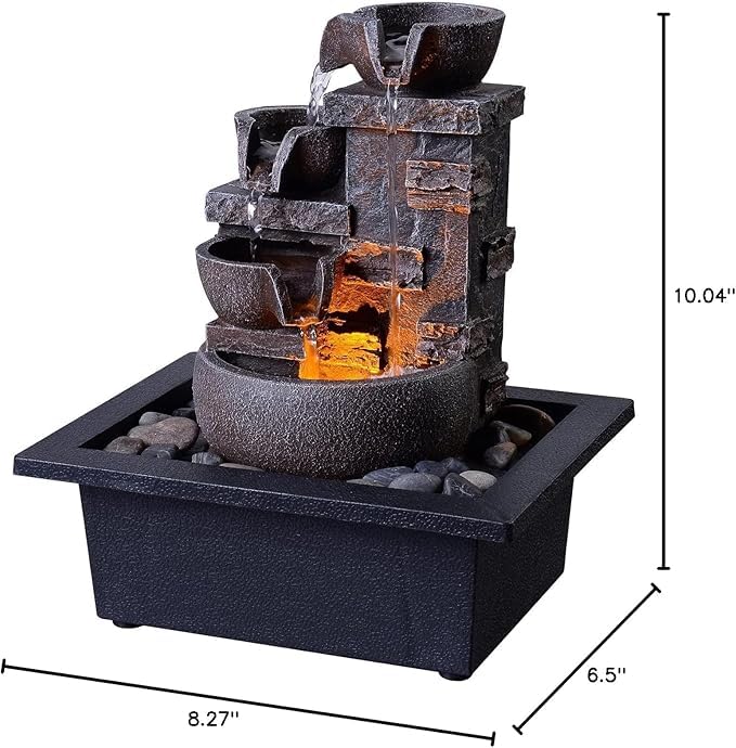 Kalona Decor Desktop Fountain resin close-up showing durable construction.