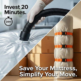 KaloTidy three adjustable straps securing a compressed mattress