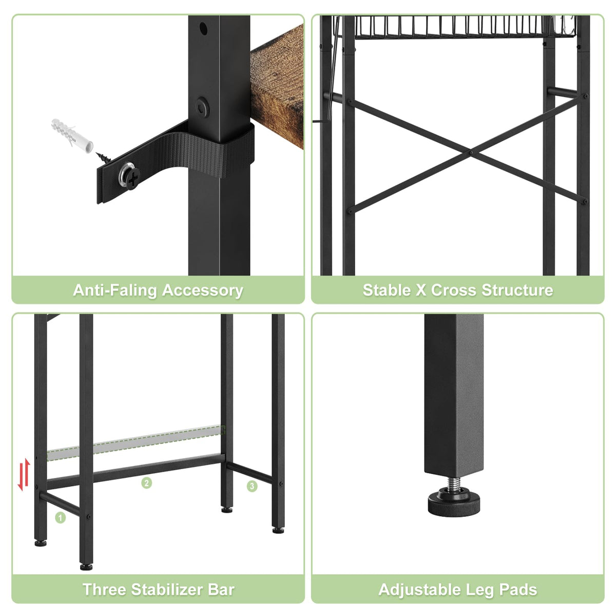Kalrin included basket and toilet paper holder keep essentials within reach.