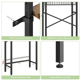 Kalrin included basket and toilet paper holder keep essentials within reach.