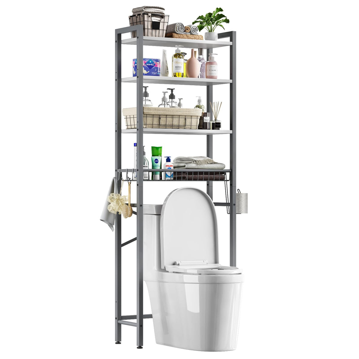 Kalrin versatile rack for bathrooms, laundry rooms, or kitchens.