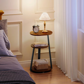 Kalrin oval side table ideal as a bedside nightstand in small rooms.