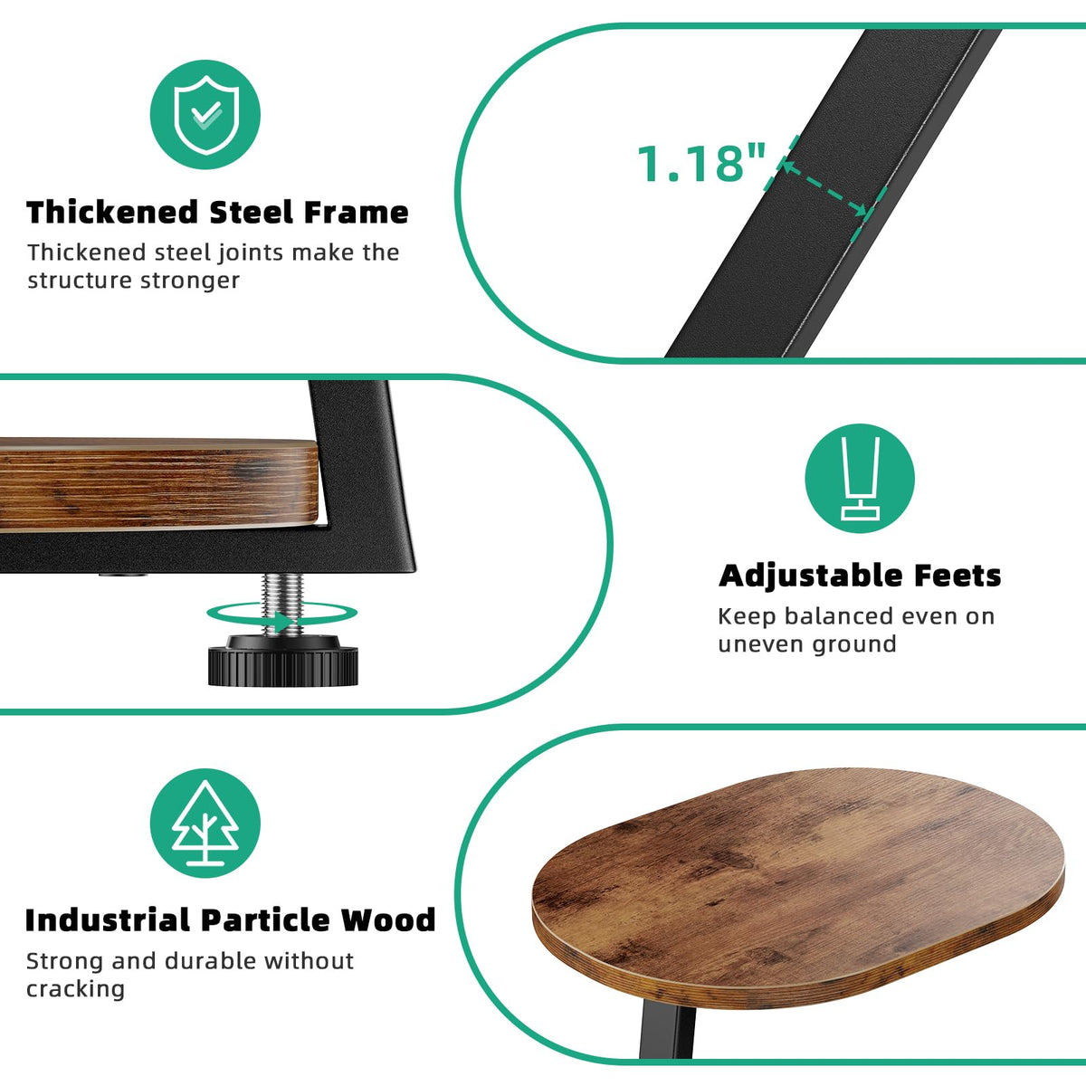Kalrin oval side table easy-assembly with clear instructions.
