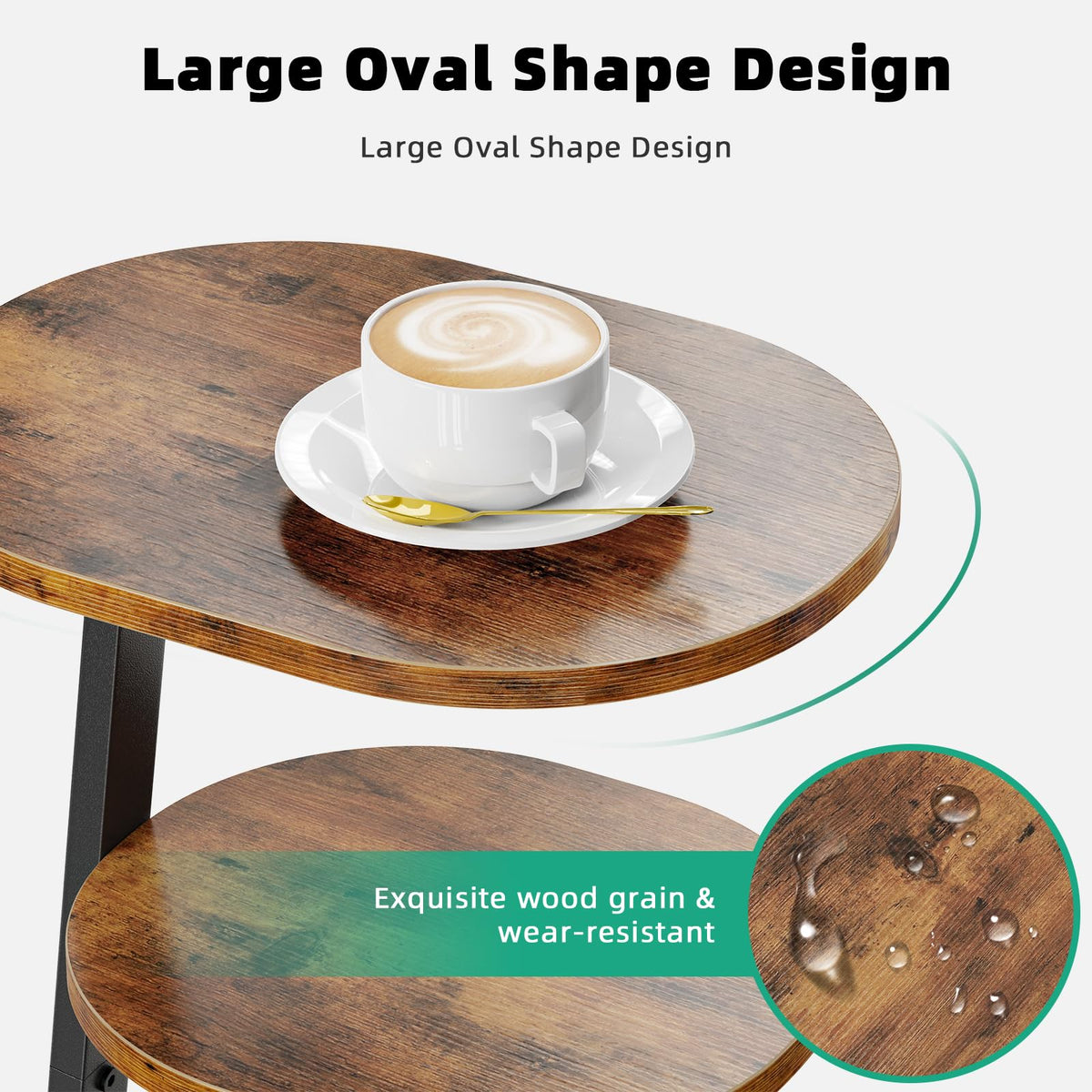 Kalrin vintage brown finish enhances modern interiors.