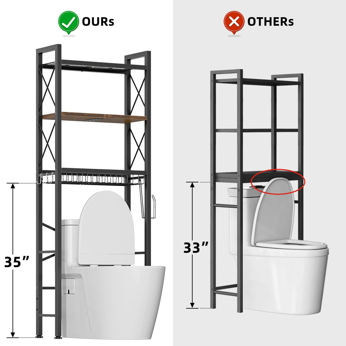 Kalrin adjustable bottom crossbar adapts to different toilet valves