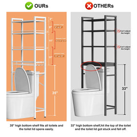 Kalrin adjustable shelves adapt to tall bottles and large items.