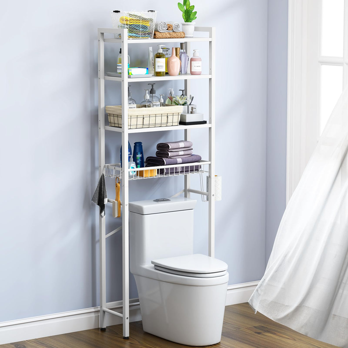 Kalrin space-saving design maximizes room with essentials at hand.