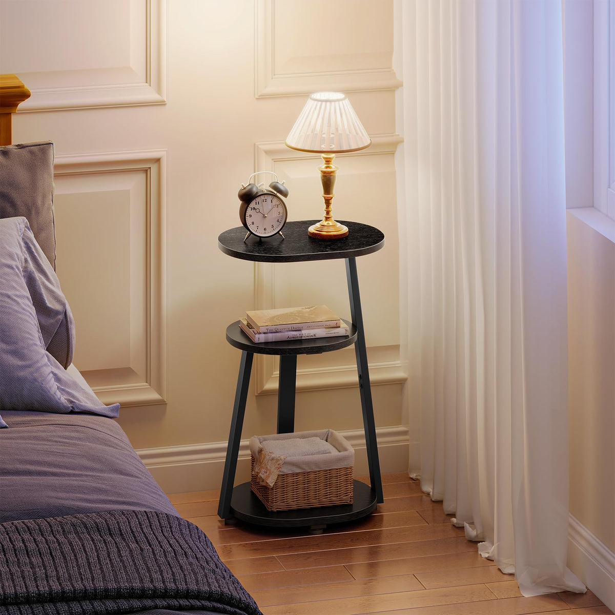 Kalrin 3-tier storage end table keeping essentials organized