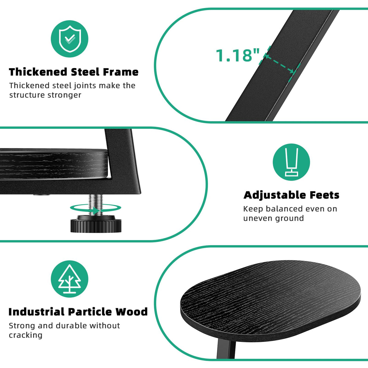 Kalrin easy-assembly side table with clear instructions