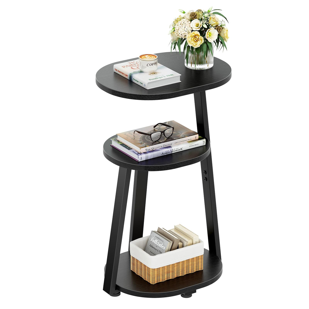 Kalrin metal frame side table with slim, modern profile