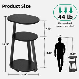 Kalrin oval side table with cross-frame for stable support