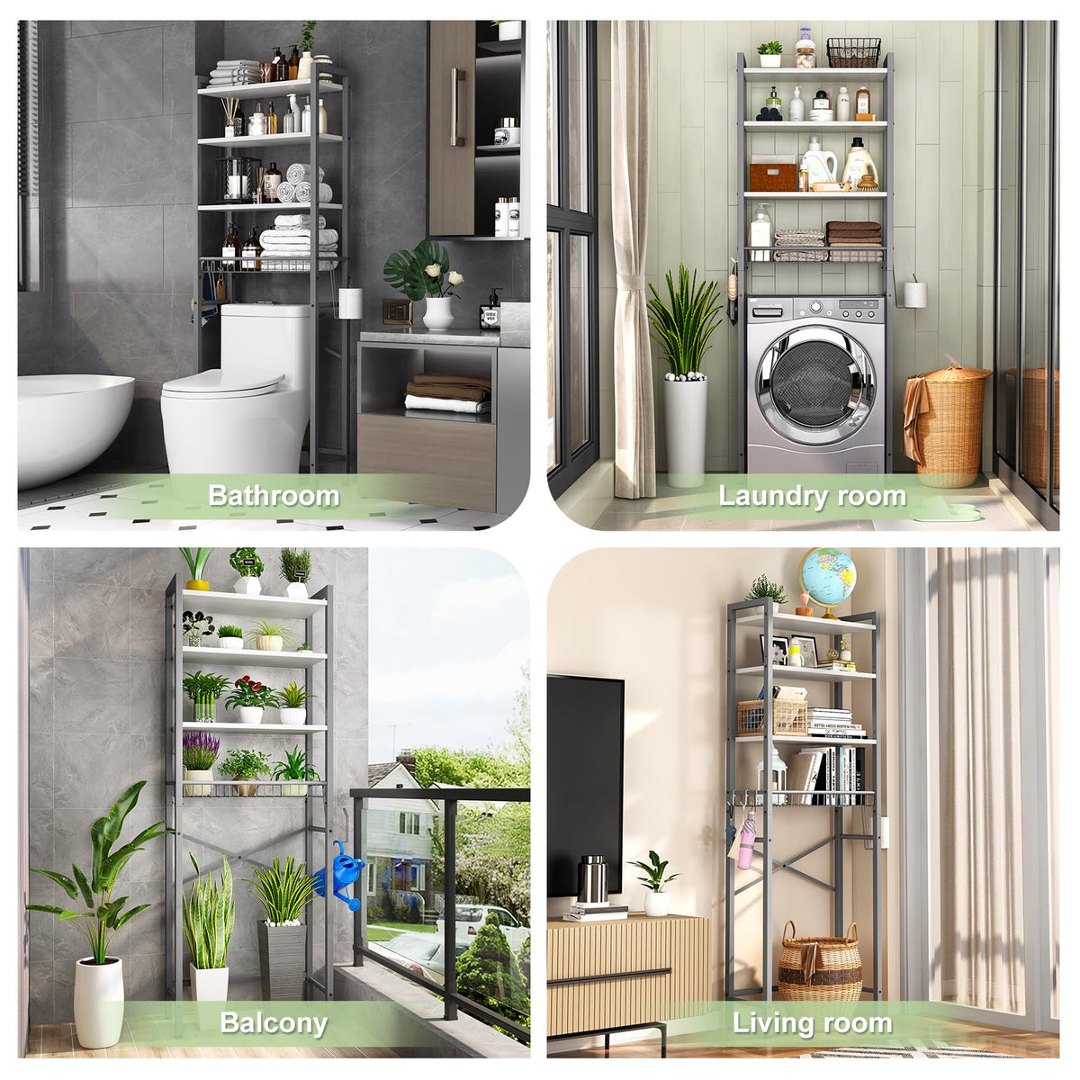 Kalrin toilet paper holder and storage basket keep essentials within reach.