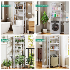 Kalrin toilet storage features a drain basket for towels and toiletries.