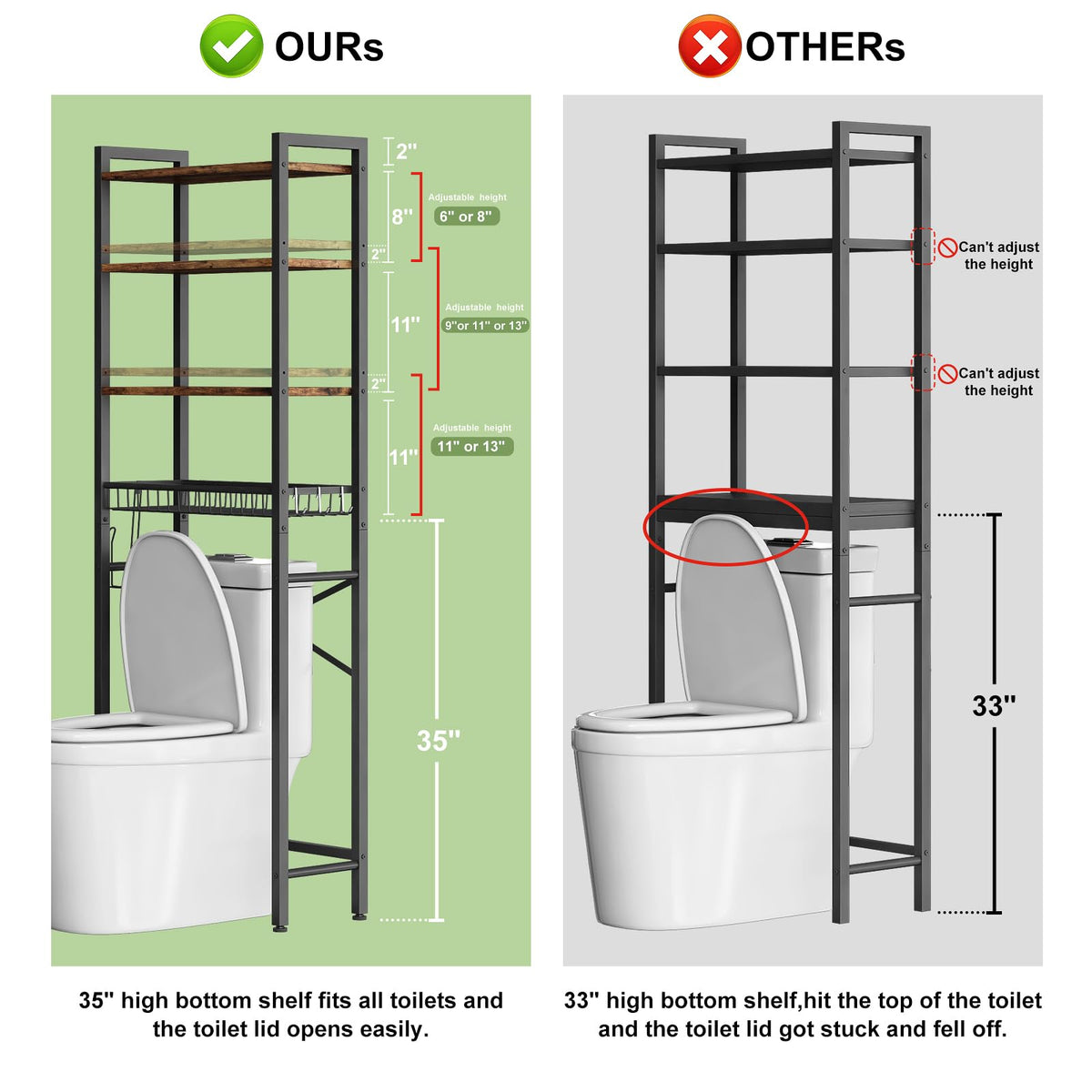 Kalrin X-frame stability provides sturdy support for the entire unit.