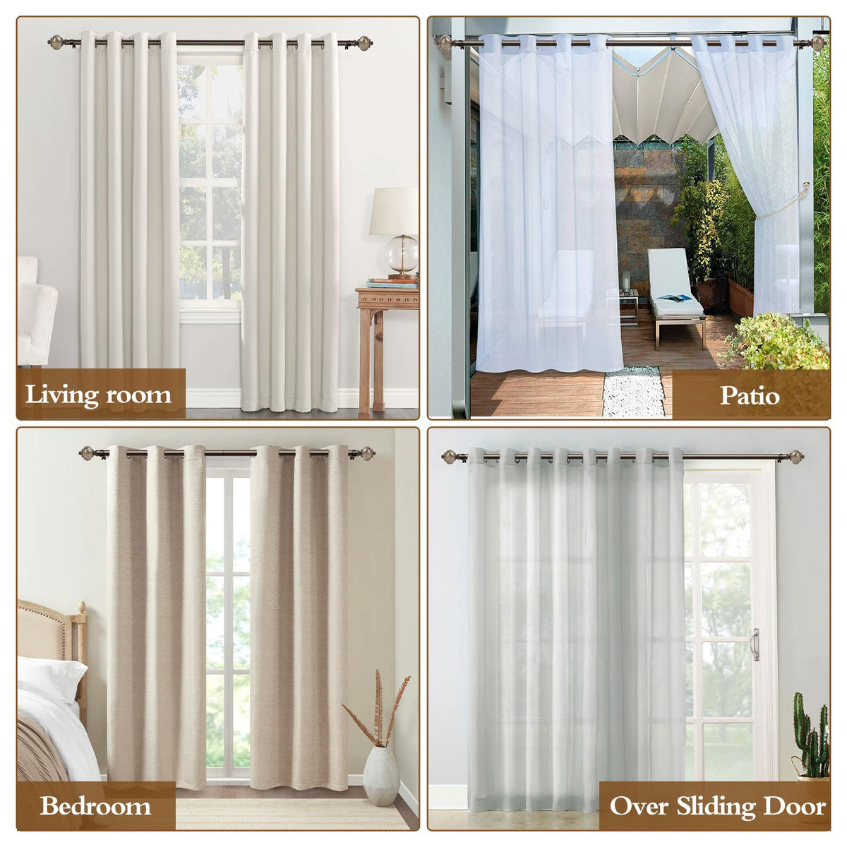 KAMANINA 2-pack curtain rod set provides coordinated look across rooms.