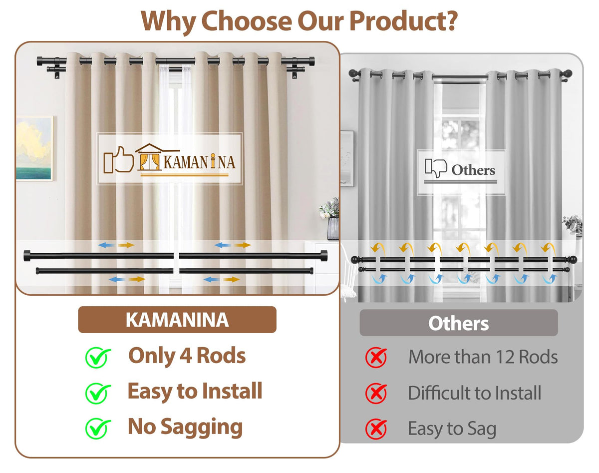 KAMANINA back rod with three-quarter inch diameter for added stability