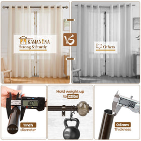 KAMANINA brackets and finials included for quick installation.