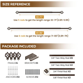 KAMANINA bronze curtain rod brackets provide secure wall mounting.