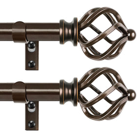 KAMANINA bronze curtain rod with telescoping design fits 32 to 86 inches.