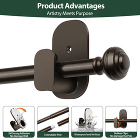 KAMANINA ideal for apartments and dorms, no-drill curtain rod solution.