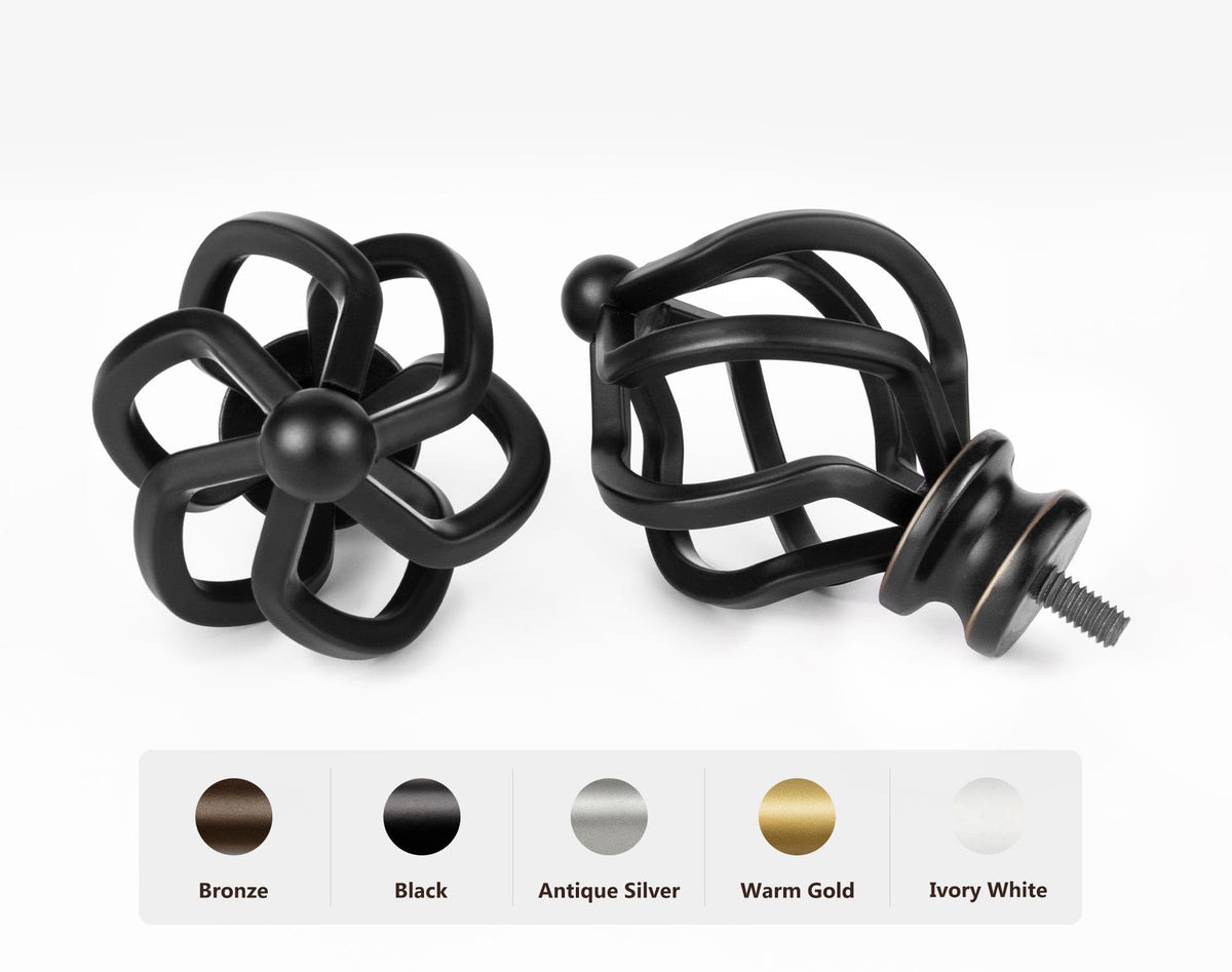 KAMANINA includes brackets and detachable finials for secure mounting and cleaning ease.