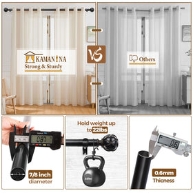 KAMANINA bronze finish curtain rod offers warm, versatile styling.