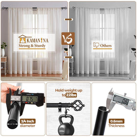 KAMANINA rod installed in a living room showcases versatile decor compatibility.
