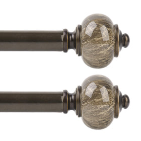 KAMANINA curtain rod with marble end for 32–58 inch windows.
