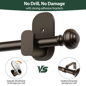 KAMANINA bronze curtain rod delivering strong hold on smooth surfaces.