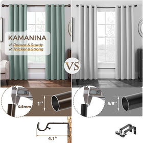 KAMANINA curtain rod supports up to 30 pounds for heavier drapes