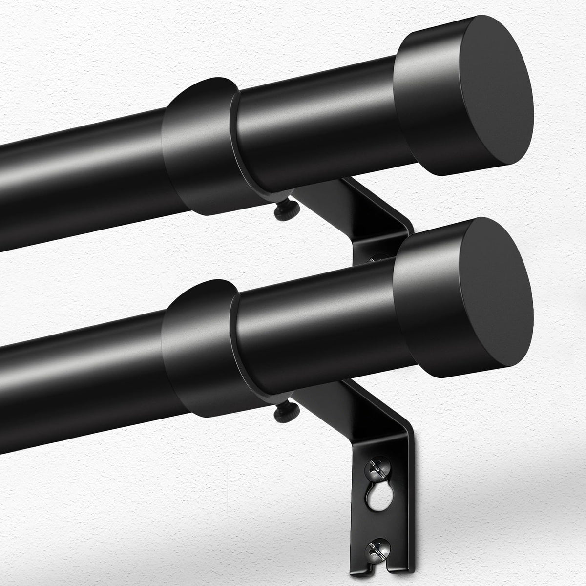 KAMANINA curtain rods 2-pack assembly view for quick DIY installation