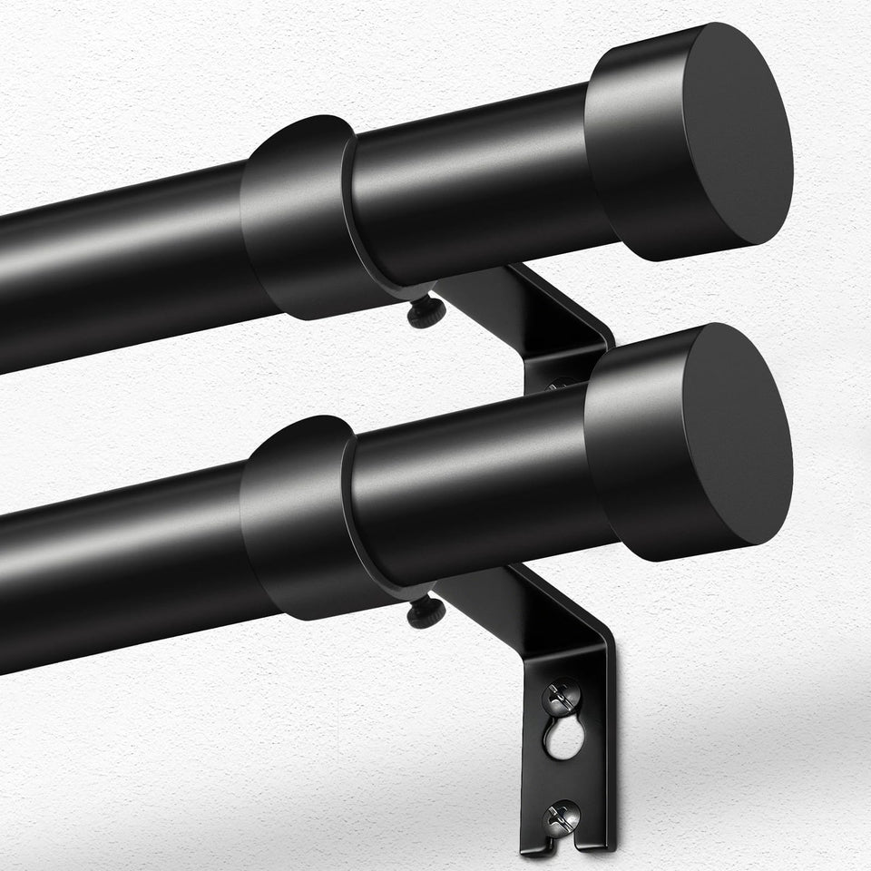 KAMANINA curtain rods 2-pack assembly view for quick DIY installation