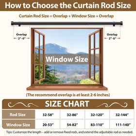 KAMANINA curtain rods 2-pack compatible with tab top and grommet styles