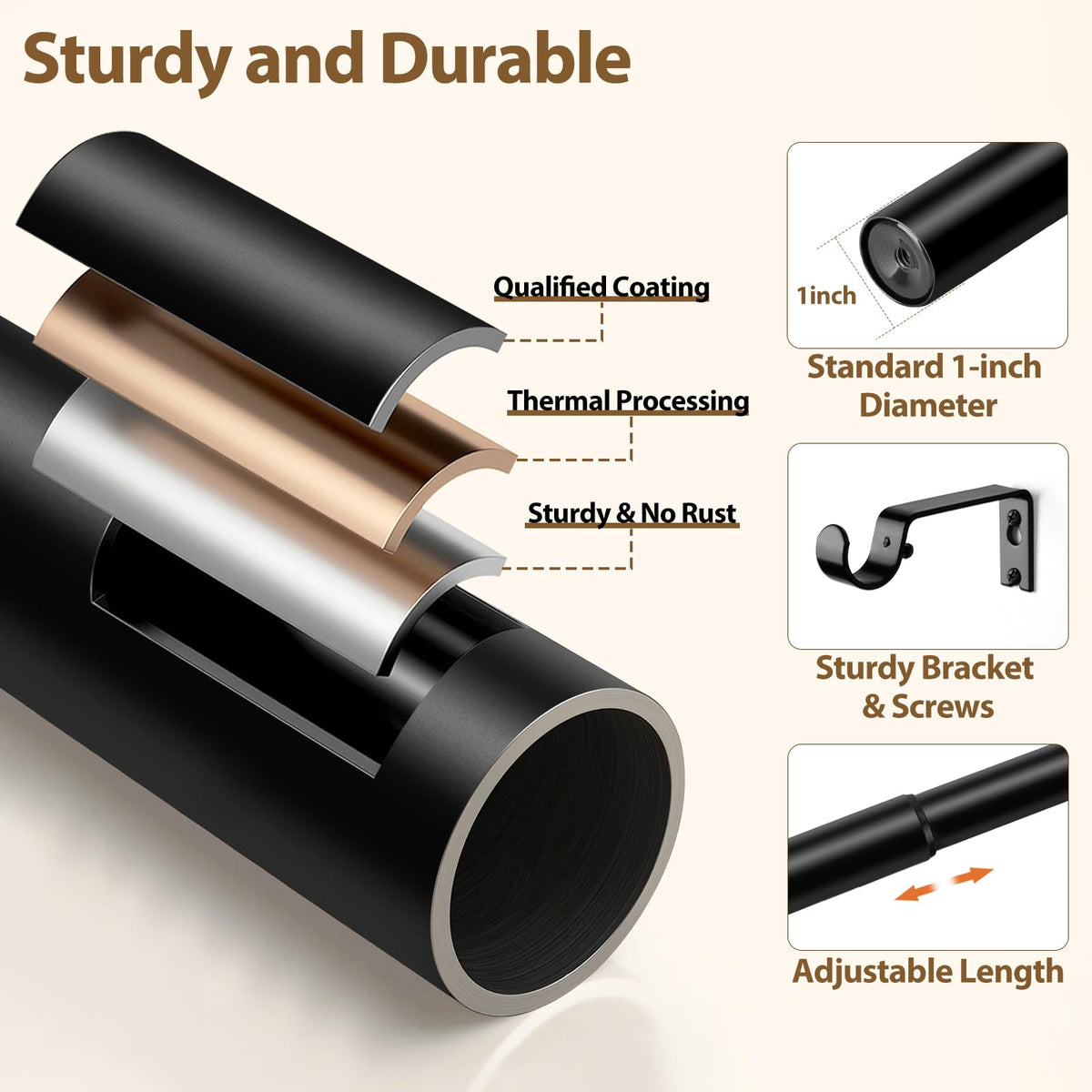 KAMANINA curtain rods 2-pack end caps provide clean modern look