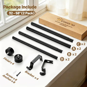 KAMANINA curtain rods 2-pack black finish complements modern interiors