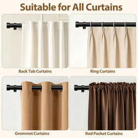 KAMANINA curtain rods 2-pack heavy-duty metal for drapes