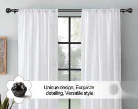 KAMANINA curtain rods netted texture finials add a stylish, modern touch.