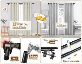 KAMANINA double-rod set offers versatile window coverage options.
