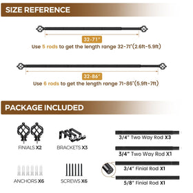 KAMANINA drapery rod works with sheers, grommets, and rod-pocket curtains for flexibility.