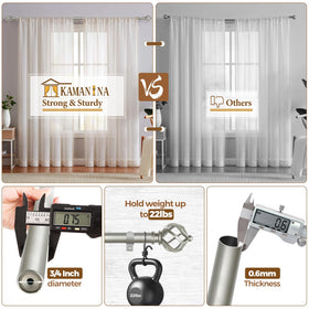 KAMANINA durable curtain rod hardware pack for quick setup