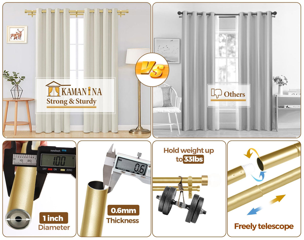 KAMANINA gold curtain rod elevates windows with refined design