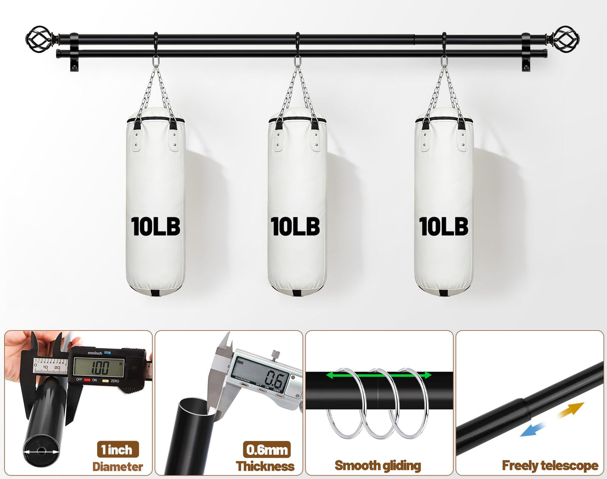 KAMANINA front 1 inch and back 3/4 inch rods provide sturdy construction
