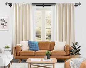 KAMANINA front rod with twisting cage finials adds elegant style