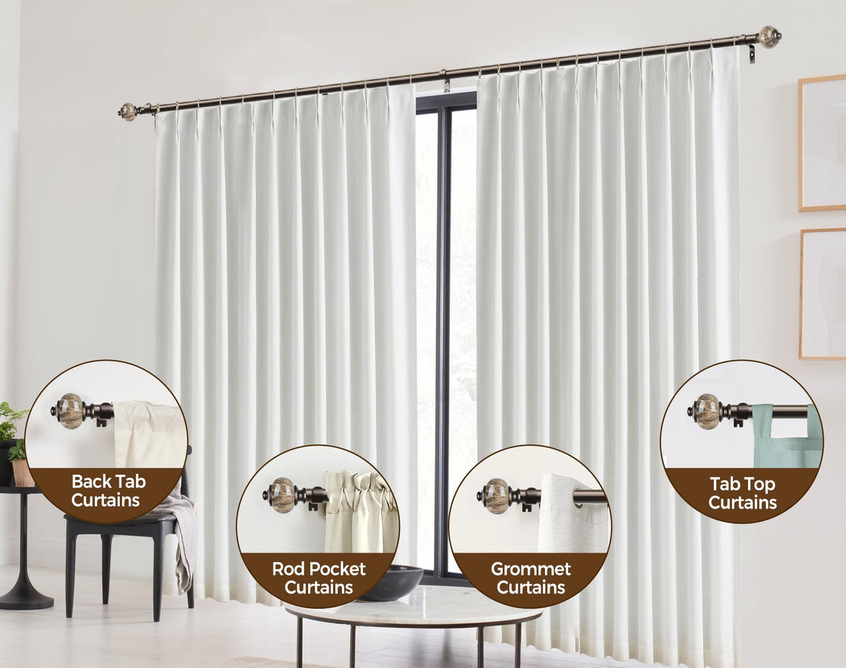 KAMANINA heavy duty 1 inch metal rod supports up to 22 lbs