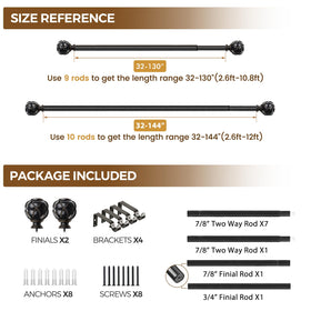KAMANINA fits 66 to 140 inch windows with 32–144 inch extension.