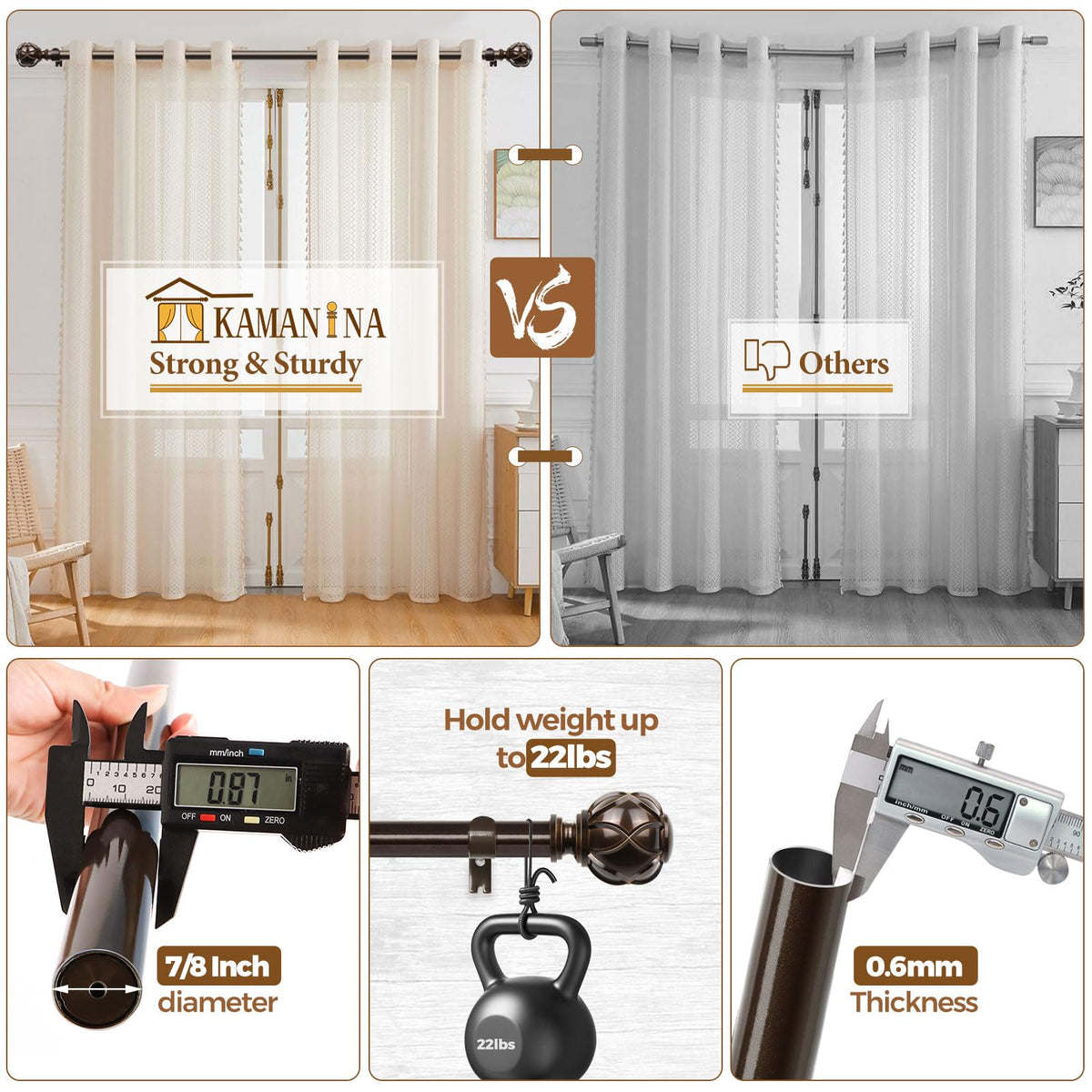 KAMANINA rod-pocket and back-tab compatibility for versatile drapery