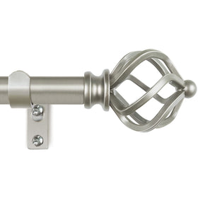 KAMANINA silver curtain rod with adjustable length for versatile window sizing
